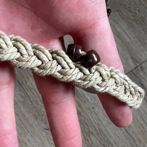 Vintage Braided and Beaded Boho Belt - Picture 4 of 4